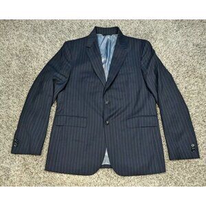 Banana Republic Blazer Men 42R Navy Blue Stripe Sport Coat Jacket Wool Cashmere